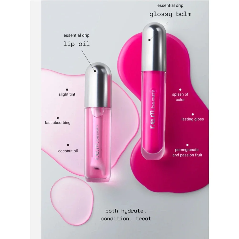 r.e.m. Beauty Essential Drip Lip Oil  Raspberry Drip 7ml Full Size NEW IN BOX